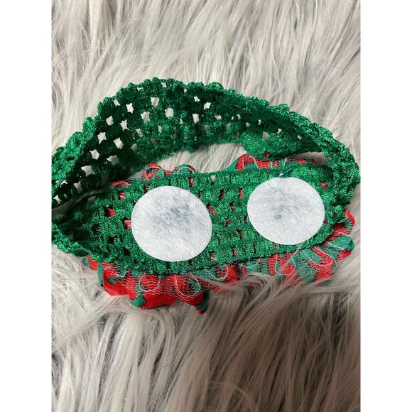 Baby Toddler Flower  Headbands Christmas Tree- Set of 2 green red handmade - Picture 5 of 5